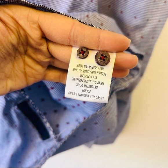 Robert Graham Luxury Blue Dress Shirt L Tailored Fit - Picture 6 of 12